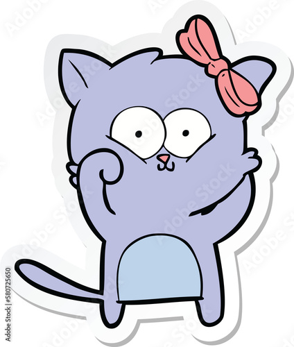 sticker of a cartoon cat