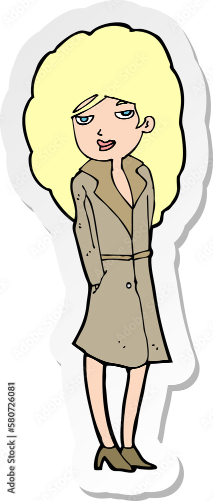 sticker of a cartoon female spy sticker of a cartoon female spy