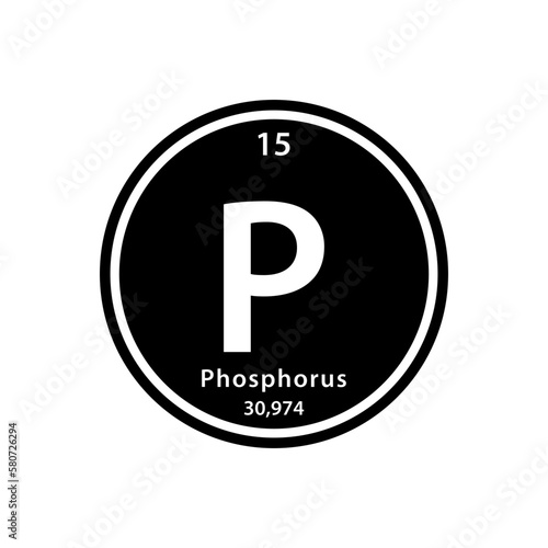 Phosphorus Periodic table element icon vector logo design template
