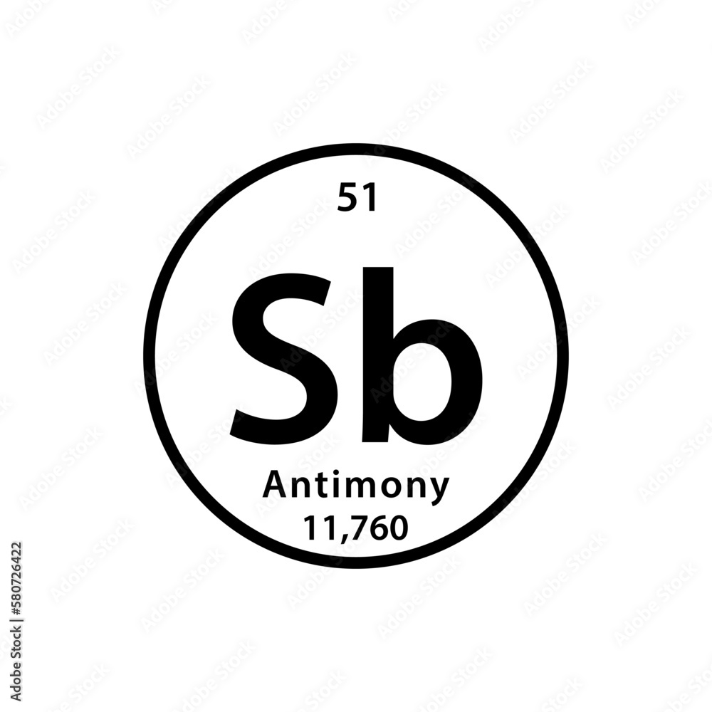 Antimony Periodic table element icon vector logo design template Antimony Periodic table element icon vector logo design template