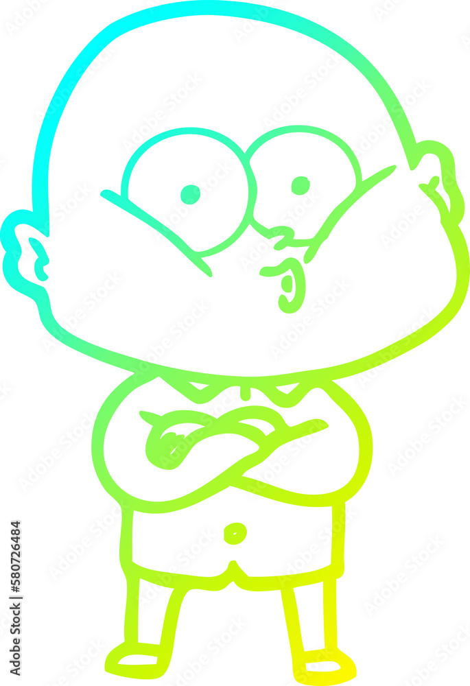 cold gradient line drawing cartoon bald man staring cold gradient line drawing cartoon bald man staring