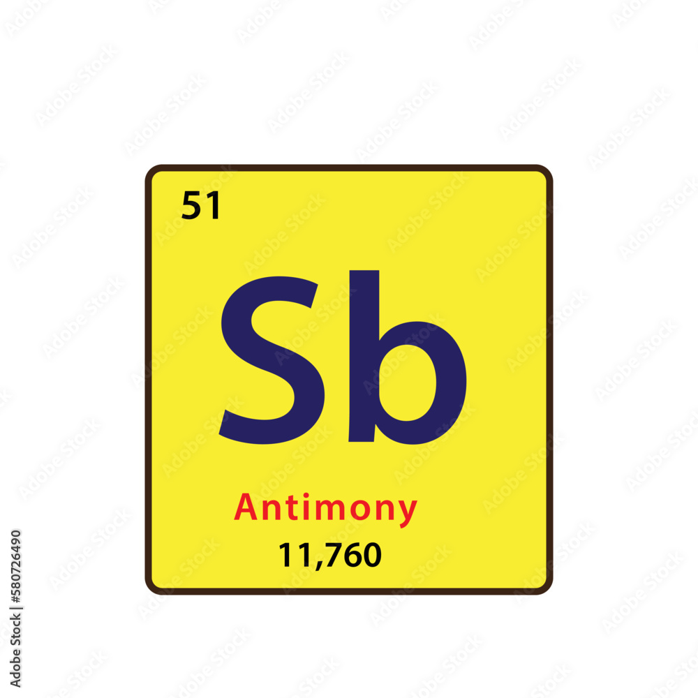 Antimony Periodic table element icon vector logo design template Antimony Periodic table element icon vector logo design template