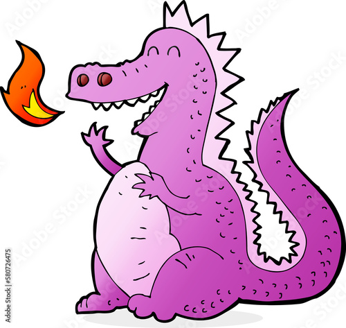 cartoon fire breathing dragon