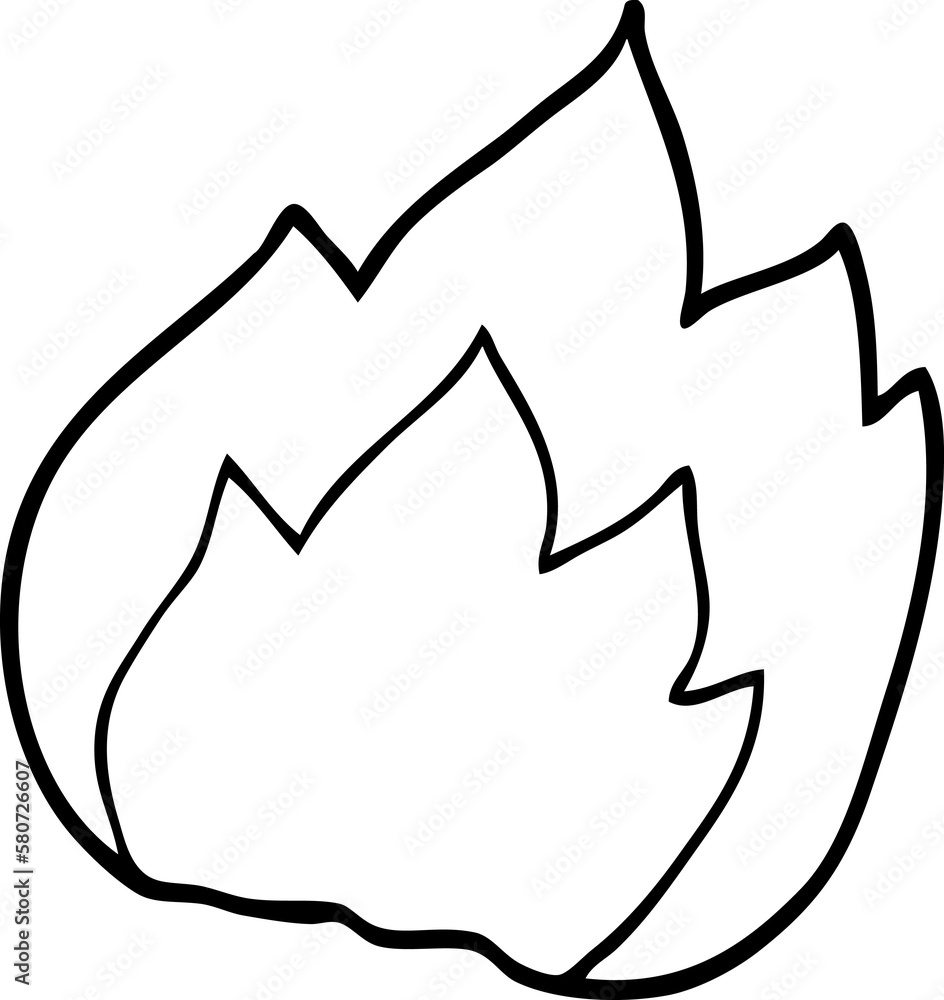Obraz premium line drawing cartoon fire