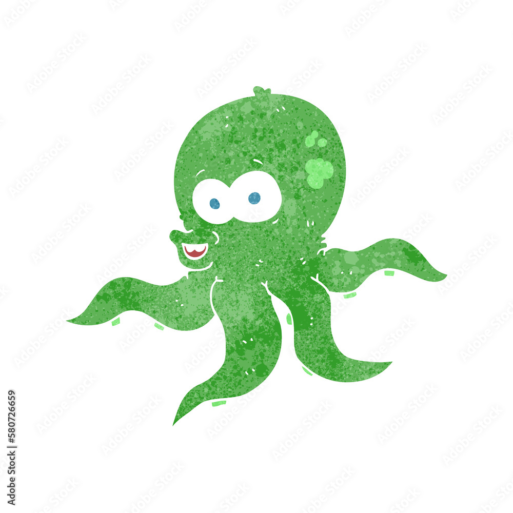 retro cartoon octopus retro cartoon octopus