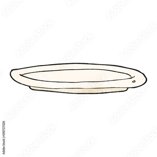 textured cartoon empty plate