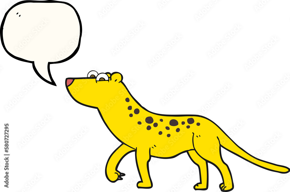 Fototapeta premium speech bubble cartoon leopard