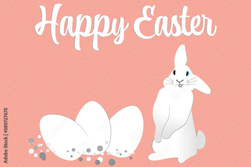 Easter bunny rabbit on a pink background. Easter holiday concept. Easter bunny rabbit on a pink background. Easter holiday concept.