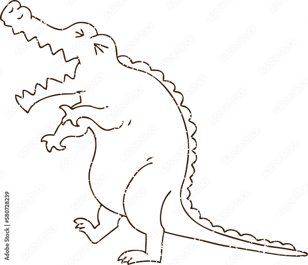 Obraz premium Roaring Crocodile Charcoal Drawing