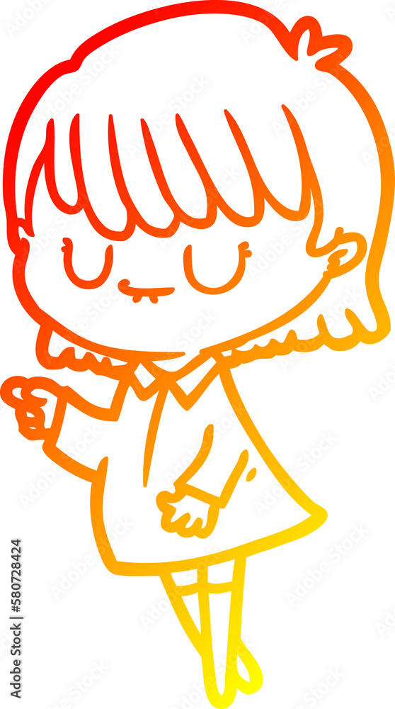 warm gradient line drawing cartoon woman warm gradient line drawing cartoon woman