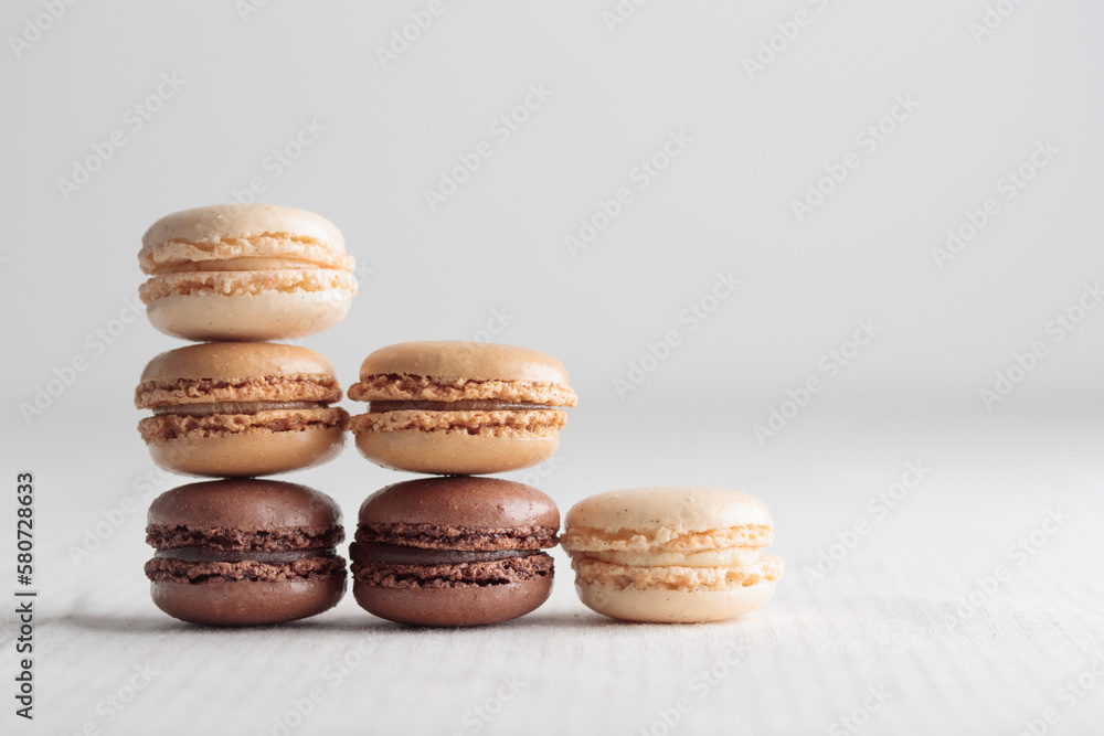 Colorful pastel eco handmade natural macaroons on white background. Gift for 8 March, International Women's Day, Valentine Day Colorful pastel eco handmade natural macaroons on white background. Gift for 8 March, International Women's Day, Valentine Day