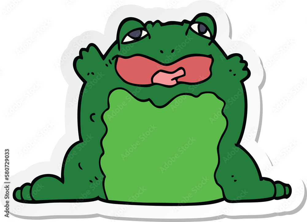 sticker of a cartoon toad sticker of a cartoon toad