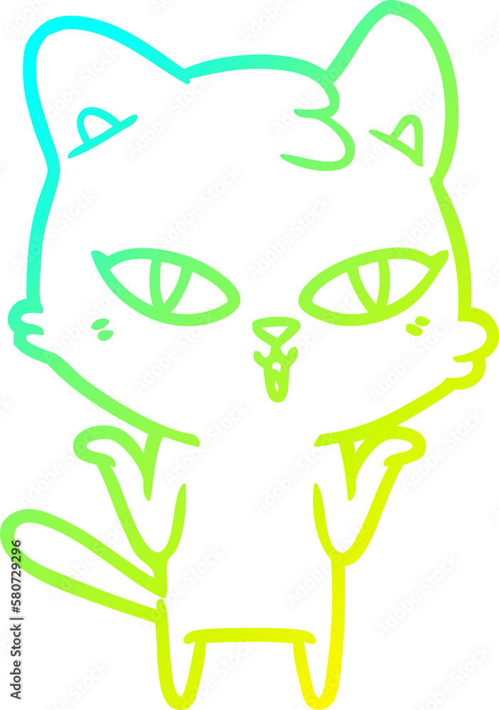 cold gradient line drawing cartoon cat cold gradient line drawing cartoon cat