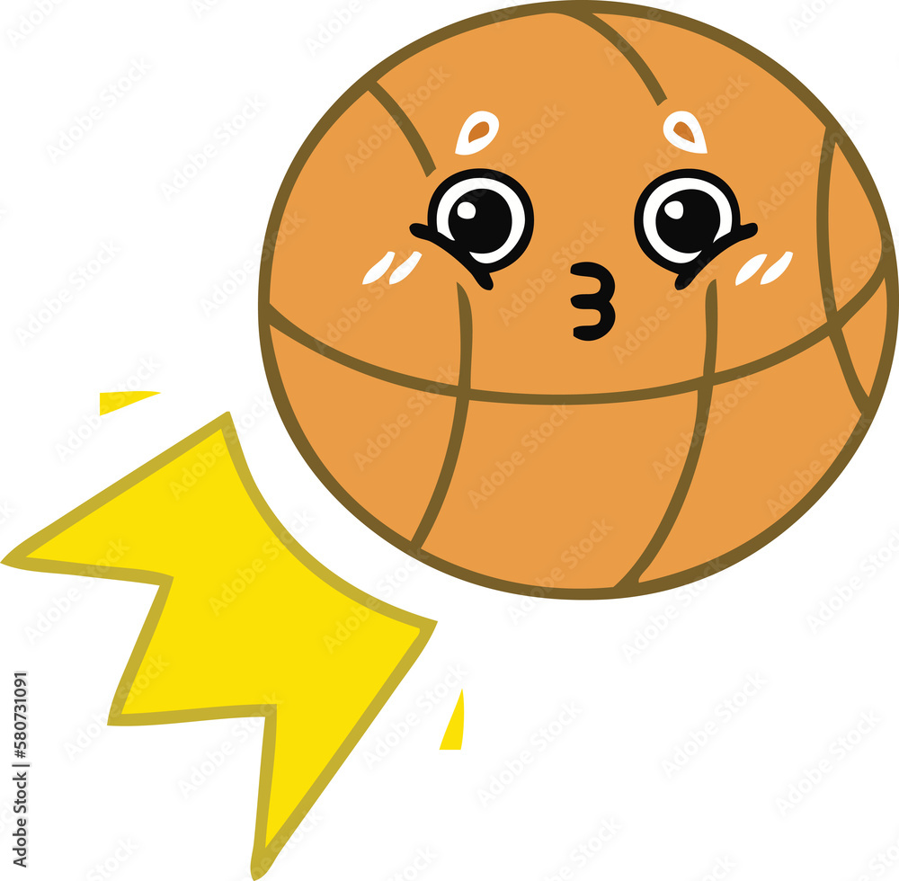 flat color retro cartoon basketball flat color retro cartoon basketball