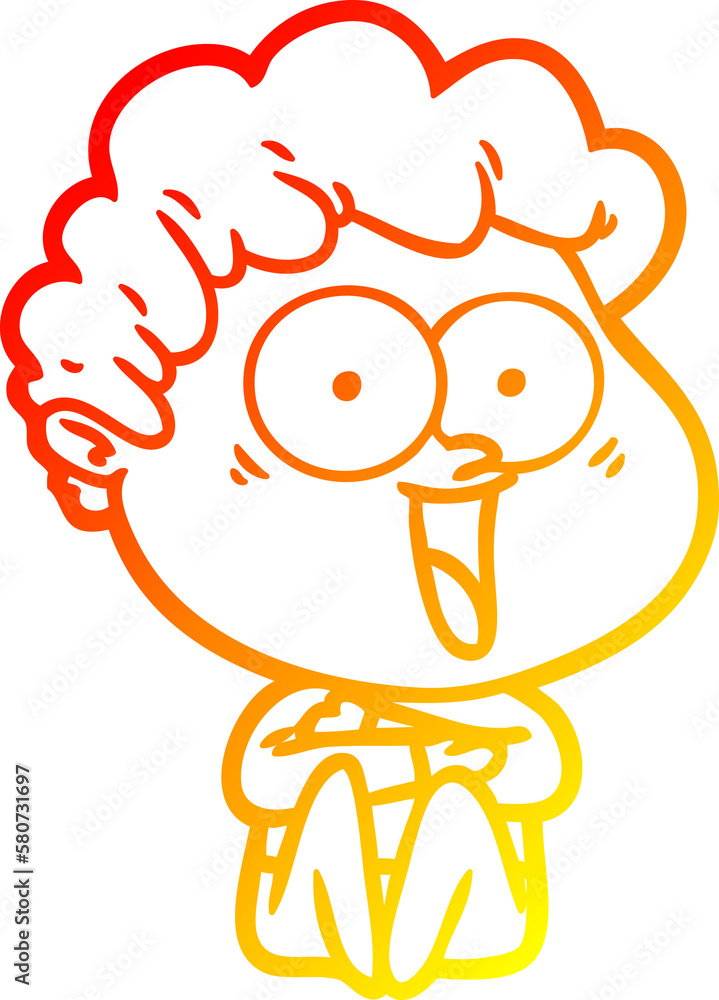 warm gradient line drawing excited man cartoon warm gradient line drawing excited man cartoon