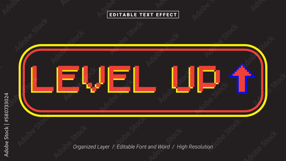 Level Up Editable Font Design. Alphabet Typography Template Text Effect. Lettering Vector Illustration for Product Brand and Business Logo.
Level Up Editable Font Design. Alphabet Typography Template Text Effect. Lettering Vector Illustration for Product Brand and Business Logo.