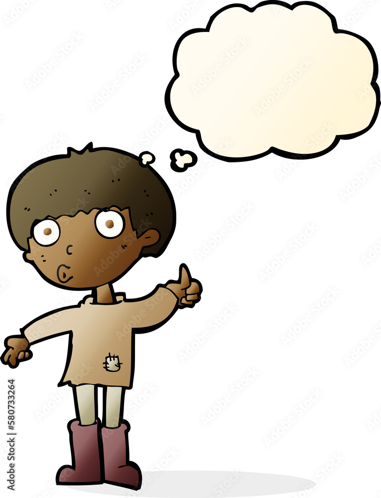 cartoon boy asking question with thought bubble cartoon boy asking question with thought bubble