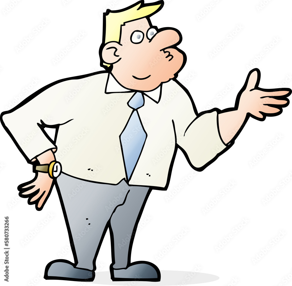 cartoon businessman asking question