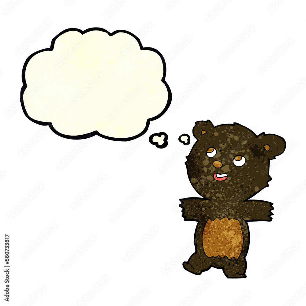 cartoon black bear with thought bubble cartoon black bear with thought bubble