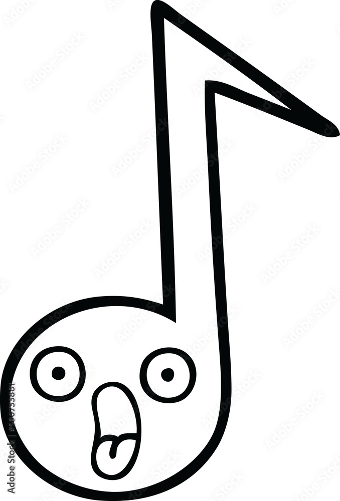 line drawing cartoon musical note line drawing cartoon musical note