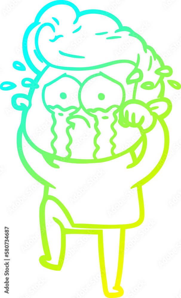 cold gradient line drawing cartoon crying man cold gradient line drawing cartoon crying man