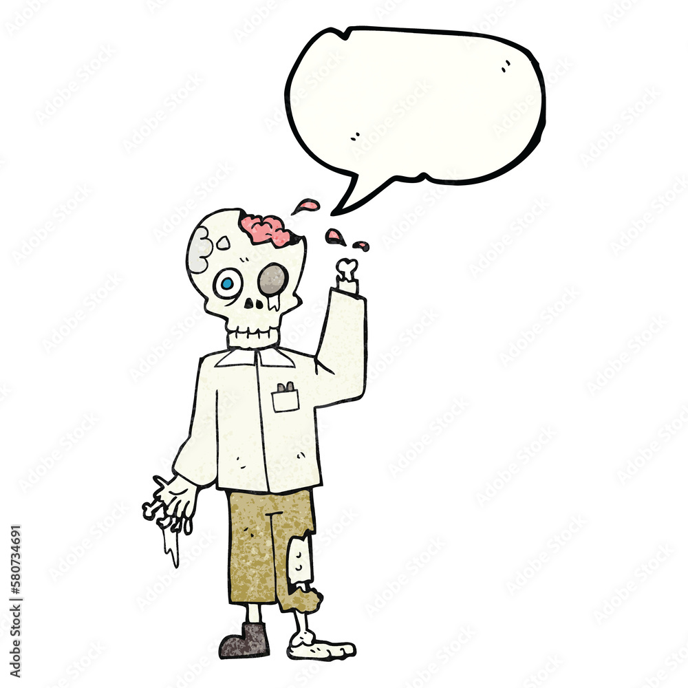 speech bubble textured cartoon zombie speech bubble textured cartoon zombie