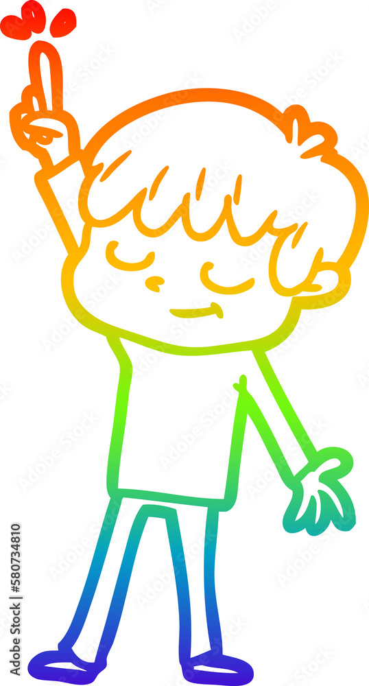 rainbow gradient line drawing cartoon happy boy rainbow gradient line drawing cartoon happy boy