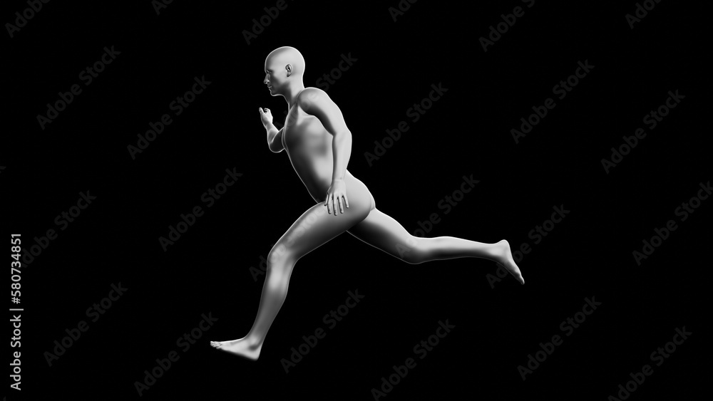 Beautiful young man posing, isolated on black background. 3d illustration (rendering). Silver mannequin, android Beautiful young man posing, isolated on black background. 3d illustration (rendering). Silver mannequin, android