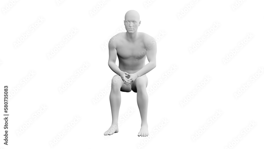 Beautiful young man posing, isolated on white background. 3d illustration (rendering). Artificial intelligence, android, mannequin Beautiful young man posing, isolated on white background. 3d illustration (rendering). Artificial intelligence, android, mannequin