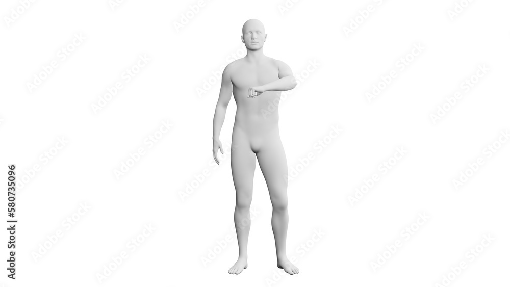 Beautiful young man posing, isolated on white background. 3d illustration (rendering). Artificial intelligence, android, mannequin Beautiful young man posing, isolated on white background. 3d illustration (rendering). Artificial intelligence, android, mannequin