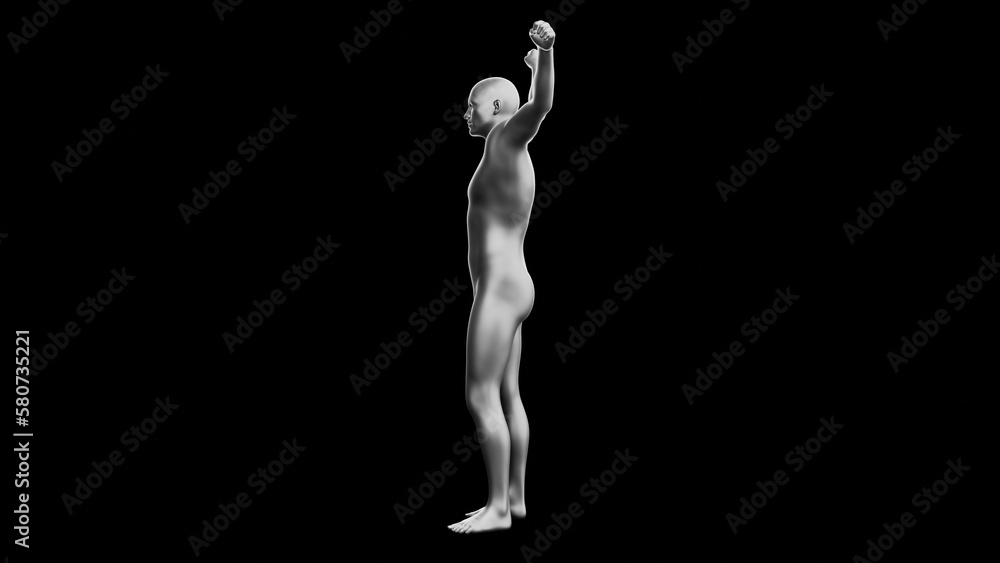 Beautiful young man posing, isolated on black background. 3d illustration (rendering). Silver mannequin, android Beautiful young man posing, isolated on black background. 3d illustration (rendering). Silver mannequin, android