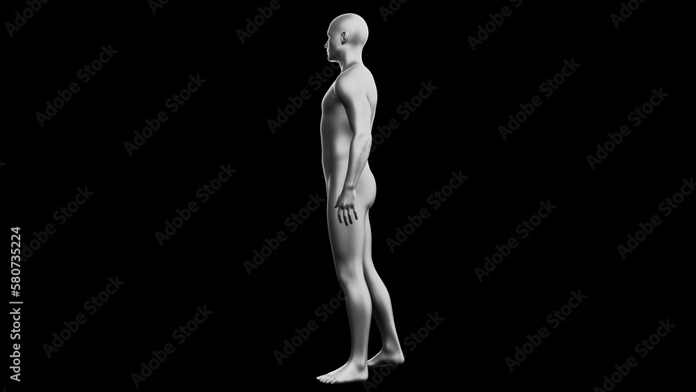 Beautiful young man posing, isolated on black background. 3d illustration (rendering). Silver mannequin, android Beautiful young man posing, isolated on black background. 3d illustration (rendering). Silver mannequin, android