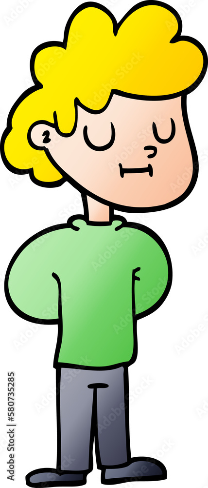 vector gradient illustration cartoon happy boy vector gradient illustration cartoon happy boy