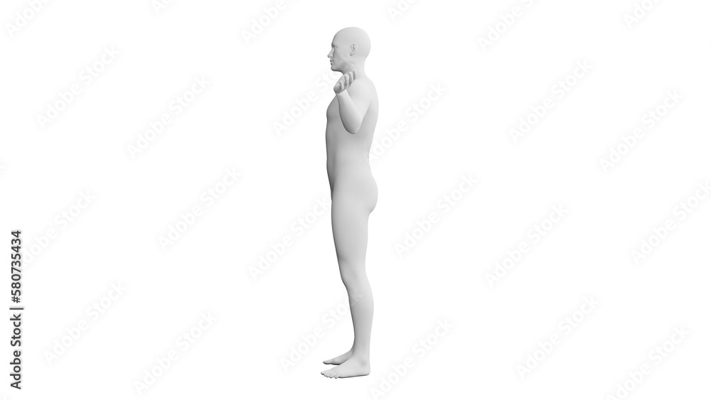 Beautiful young man posing, isolated on white background. 3d illustration (rendering). Artificial intelligence, android, mannequin Beautiful young man posing, isolated on white background. 3d illustration (rendering). Artificial intelligence, android, mannequin