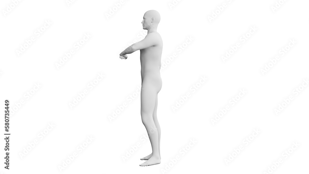Beautiful young man posing, isolated on white background. 3d illustration (rendering). Artificial intelligence, android, mannequin Beautiful young man posing, isolated on white background. 3d illustration (rendering). Artificial intelligence, android, mannequin