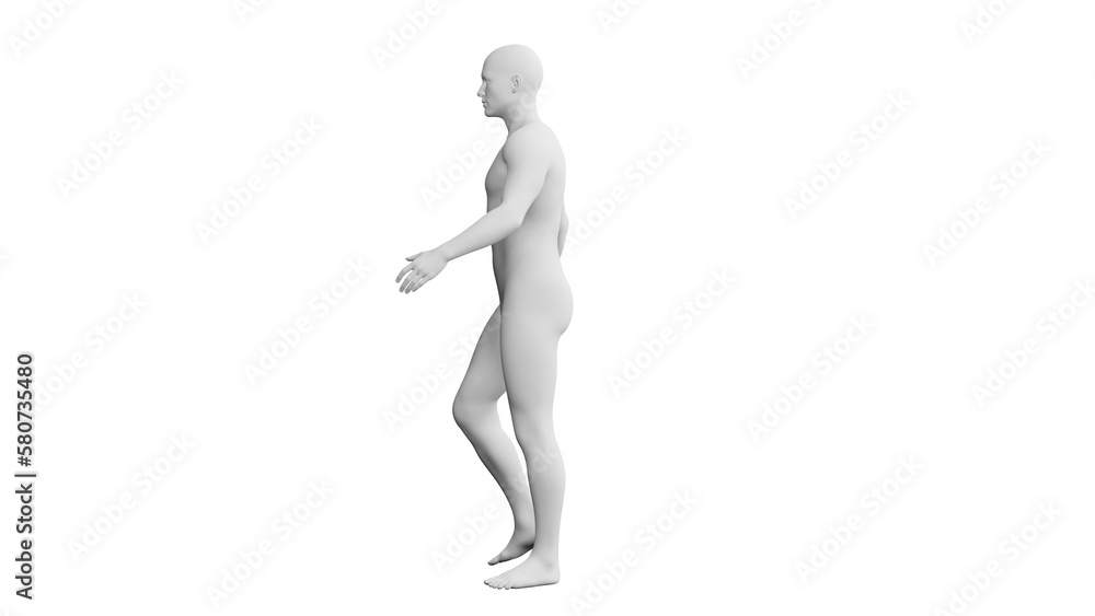 Beautiful young man posing, isolated on white background. 3d illustration (rendering). Artificial intelligence, android, mannequin Beautiful young man posing, isolated on white background. 3d illustration (rendering). Artificial intelligence, android, mannequin