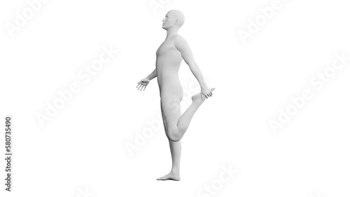 Beautiful young man posing  isolated on white background. 3d illustration  rendering . Artificial intelligence  android  mannequin