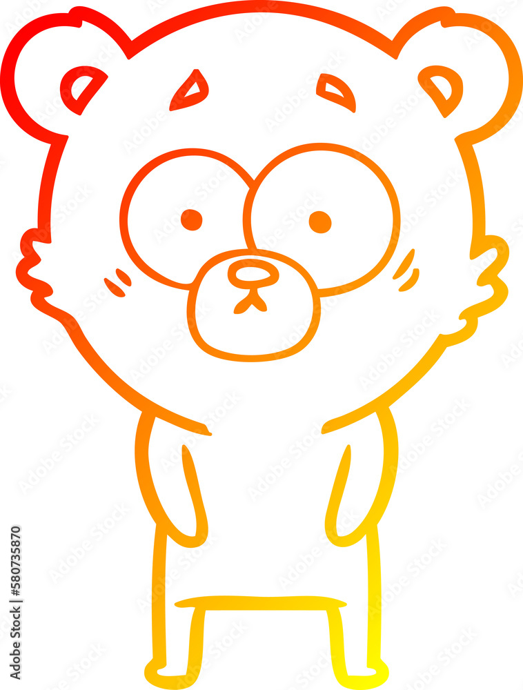 warm gradient line drawing surprised polar bear cartoon warm gradient line drawing surprised polar bear cartoon