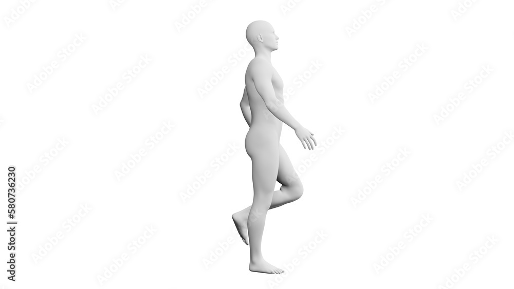 Beautiful young man posing, isolated on white background. 3d illustration (rendering). Artificial intelligence, android, mannequin Beautiful young man posing, isolated on white background. 3d illustration (rendering). Artificial intelligence, android, mannequin