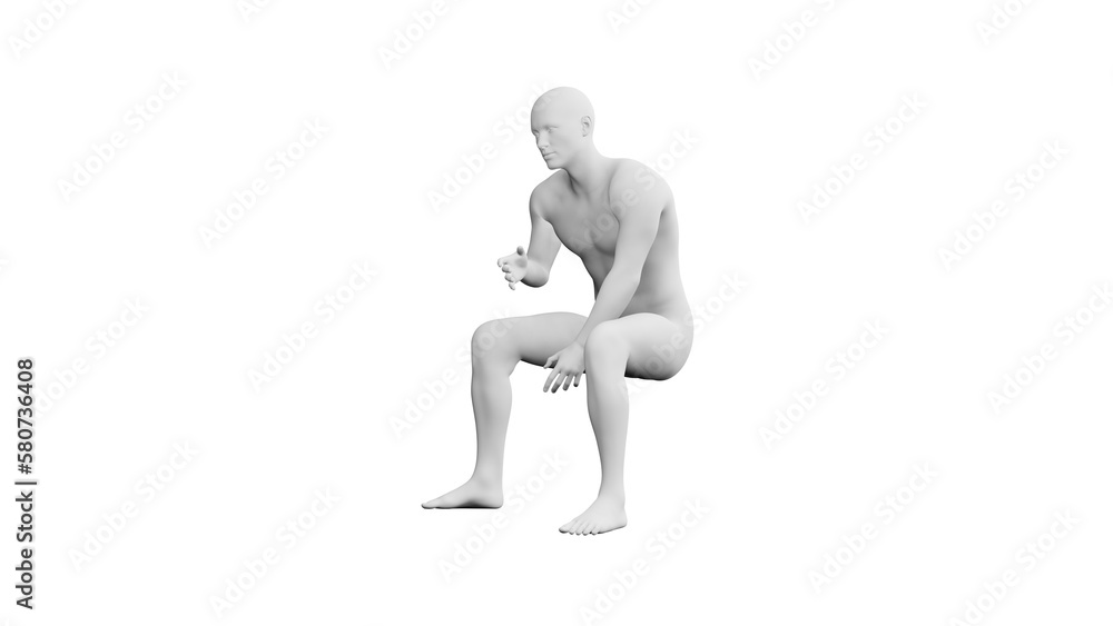 Beautiful young man posing, isolated on white background. 3d illustration (rendering). Artificial intelligence, android, mannequin Beautiful young man posing, isolated on white background. 3d illustration (rendering). Artificial intelligence, android, mannequin