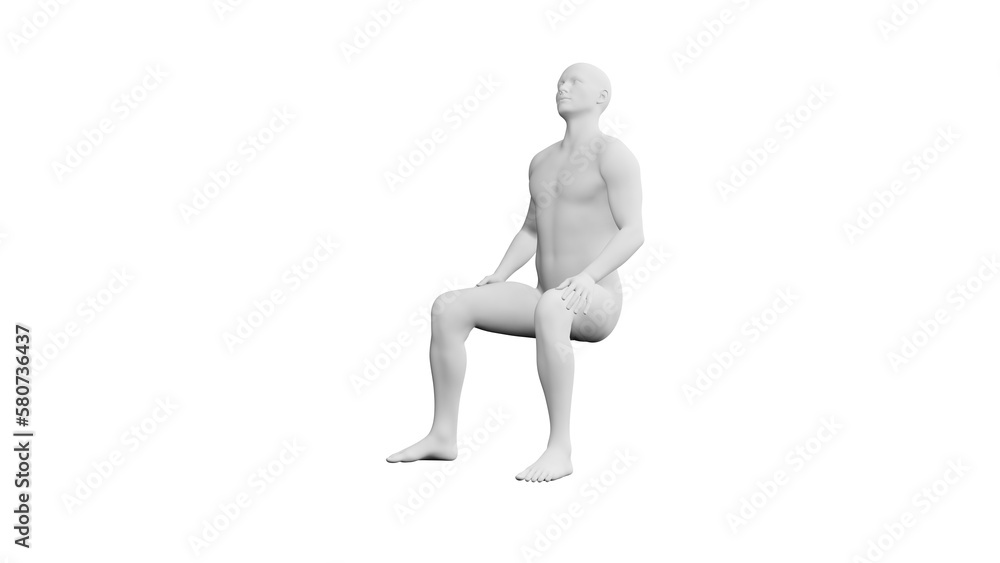 Beautiful young man posing, isolated on white background. 3d illustration (rendering). Artificial intelligence, android, mannequin Beautiful young man posing, isolated on white background. 3d illustration (rendering). Artificial intelligence, android, mannequin