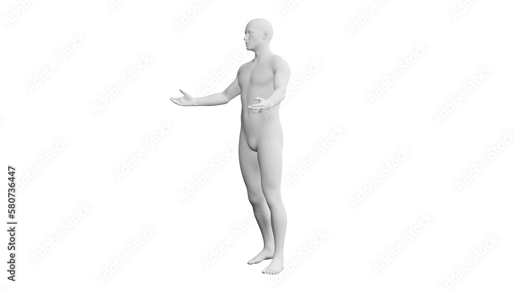 Beautiful young man posing, isolated on white background. 3d illustration (rendering). Artificial intelligence, android, mannequin Beautiful young man posing, isolated on white background. 3d illustration (rendering). Artificial intelligence, android, mannequin