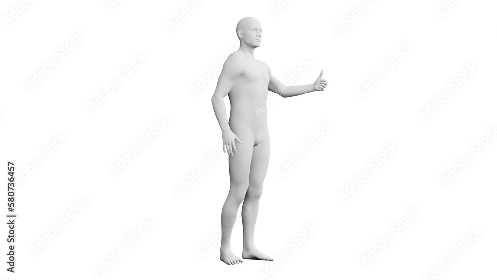 Beautiful young man posing, isolated on white background. 3d illustration (rendering). Artificial intelligence, android, mannequin Beautiful young man posing, isolated on white background. 3d illustration (rendering). Artificial intelligence, android, mannequin
