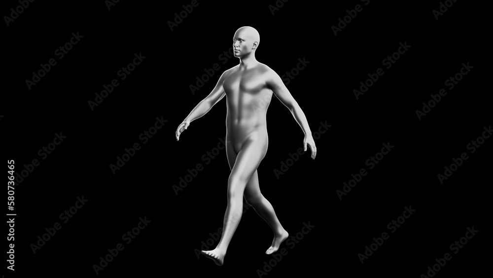 Beautiful young man posing, isolated on black background. 3d illustration (rendering). Silver mannequin, android Beautiful young man posing, isolated on black background. 3d illustration (rendering). Silver mannequin, android