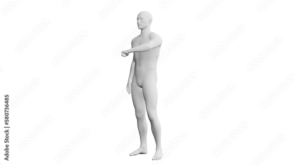 Beautiful young man posing, isolated on white background. 3d illustration (rendering). Artificial intelligence, android, mannequin Beautiful young man posing, isolated on white background. 3d illustration (rendering). Artificial intelligence, android, mannequin