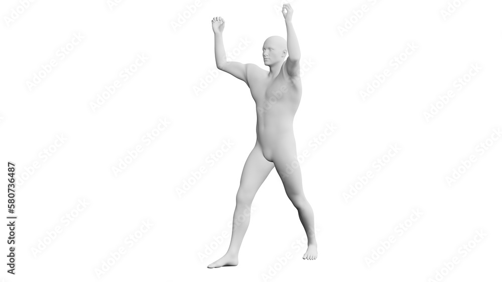 Beautiful young man posing, isolated on white background. 3d illustration (rendering). Artificial intelligence, android, mannequin Beautiful young man posing, isolated on white background. 3d illustration (rendering). Artificial intelligence, android, mannequin