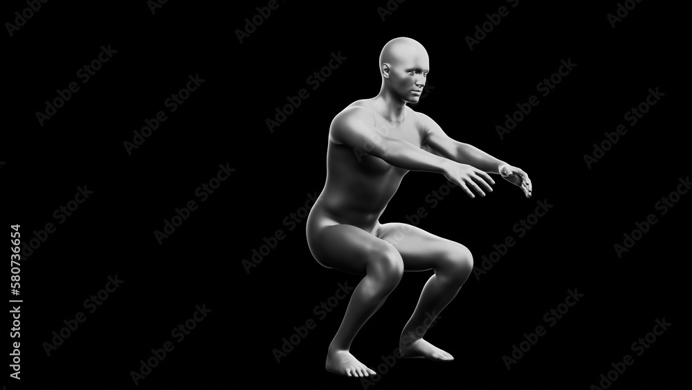 Beautiful young man posing, isolated on black background. 3d illustration (rendering). Silver mannequin, android Beautiful young man posing, isolated on black background. 3d illustration (rendering). Silver mannequin, android