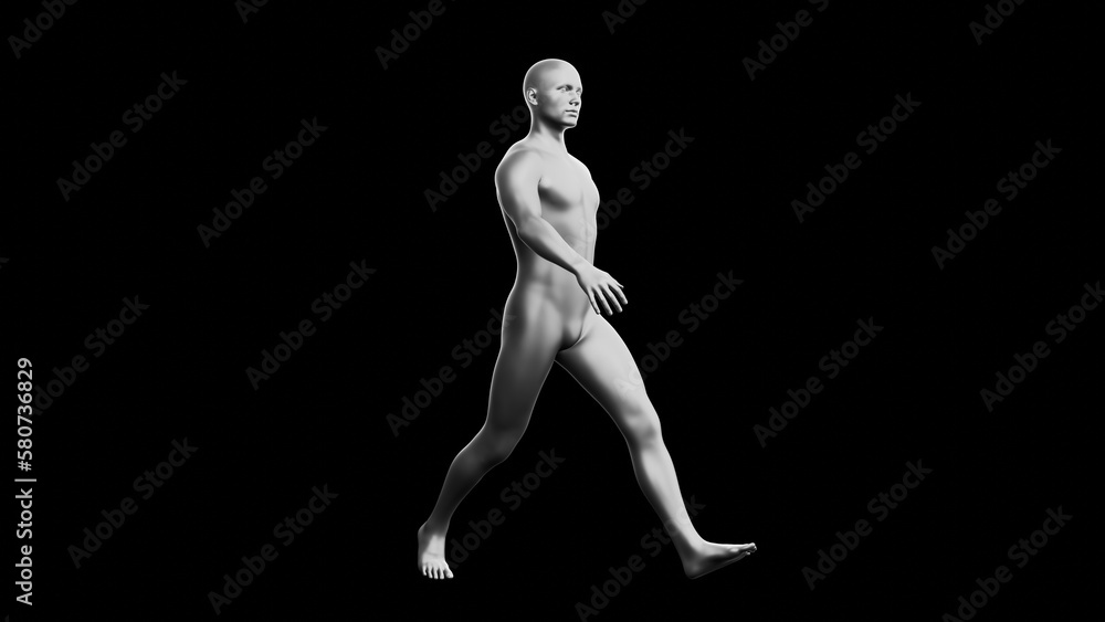 Beautiful young man posing, isolated on black background. 3d illustration (rendering). Silver mannequin, android Beautiful young man posing, isolated on black background. 3d illustration (rendering). Silver mannequin, android