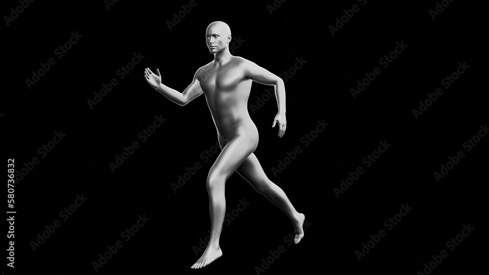Beautiful young man posing, isolated on black background. 3d illustration (rendering). Silver mannequin, android Beautiful young man posing, isolated on black background. 3d illustration (rendering). Silver mannequin, android