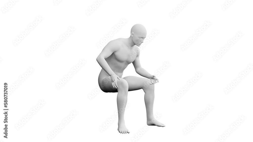 Beautiful young man posing, isolated on white background. 3d illustration (rendering). Artificial intelligence, android, mannequin Beautiful young man posing, isolated on white background. 3d illustration (rendering). Artificial intelligence, android, mannequin